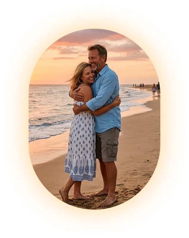 Couple on beach — trust verified